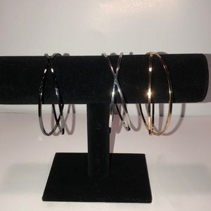 Gold, silver, cobalt bracelets. Come as a set